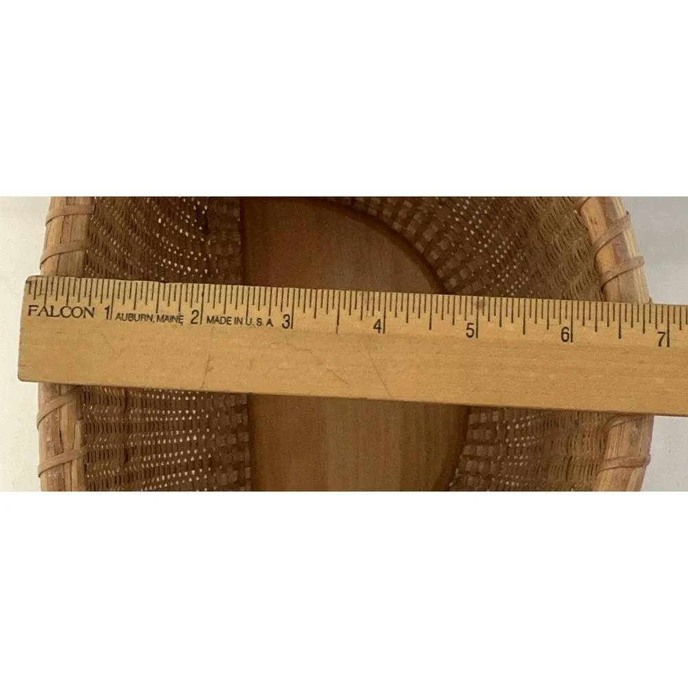 Nantucket Lighthouse Style Basket Woven Wooden Swing Handled Half Round